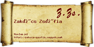 Zakócs Zsófia névjegykártya