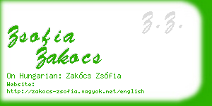 zsofia zakocs business card