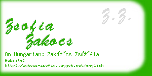 zsofia zakocs business card